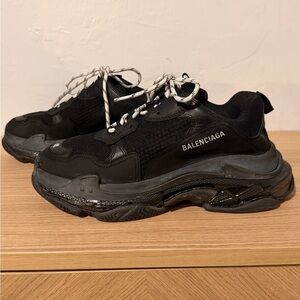 Balenciaga Men's Black Triple-S Clear Sole Sneakers - EU 45 US 12